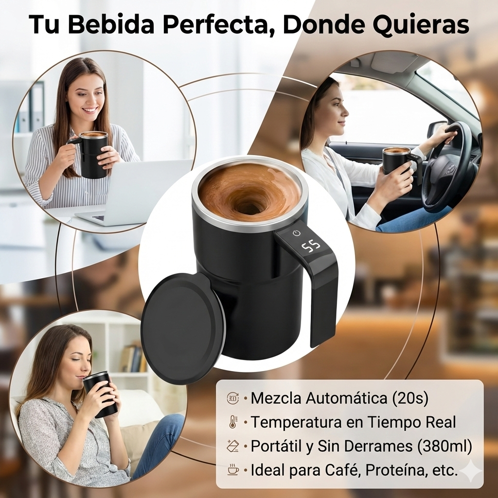 Taza con Mezclador Automatico