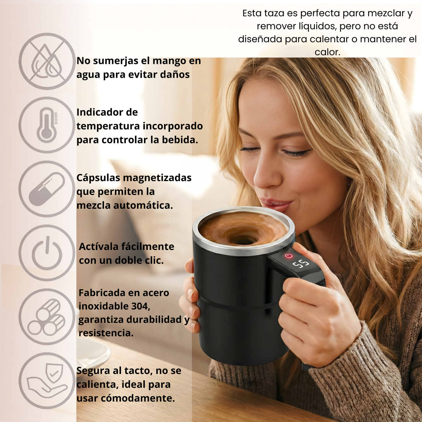 Taza con Mezclador Automatico