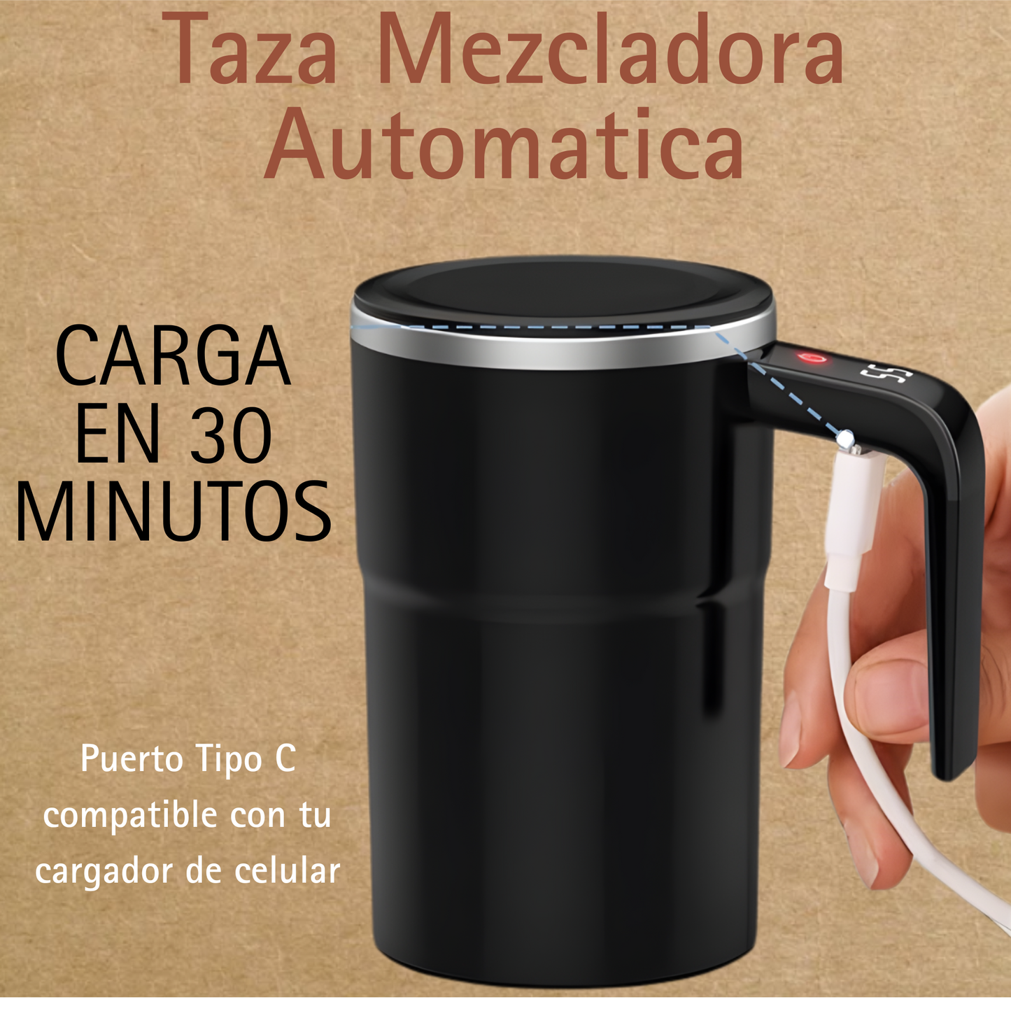 Taza con Mezclador Automatico